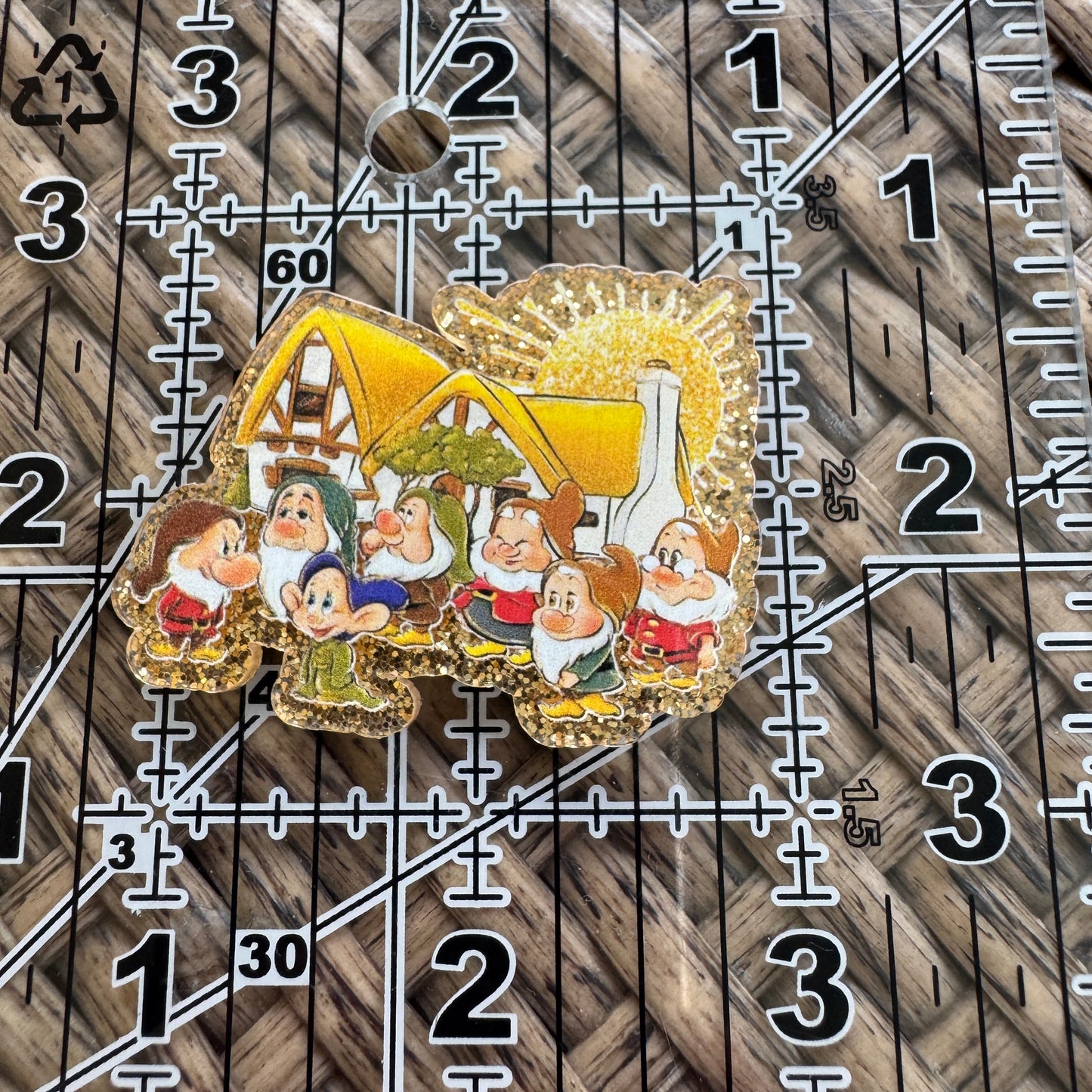 7 Dwarfs,  Glitter Flatback,  Planar, Cabochon, Single Pc