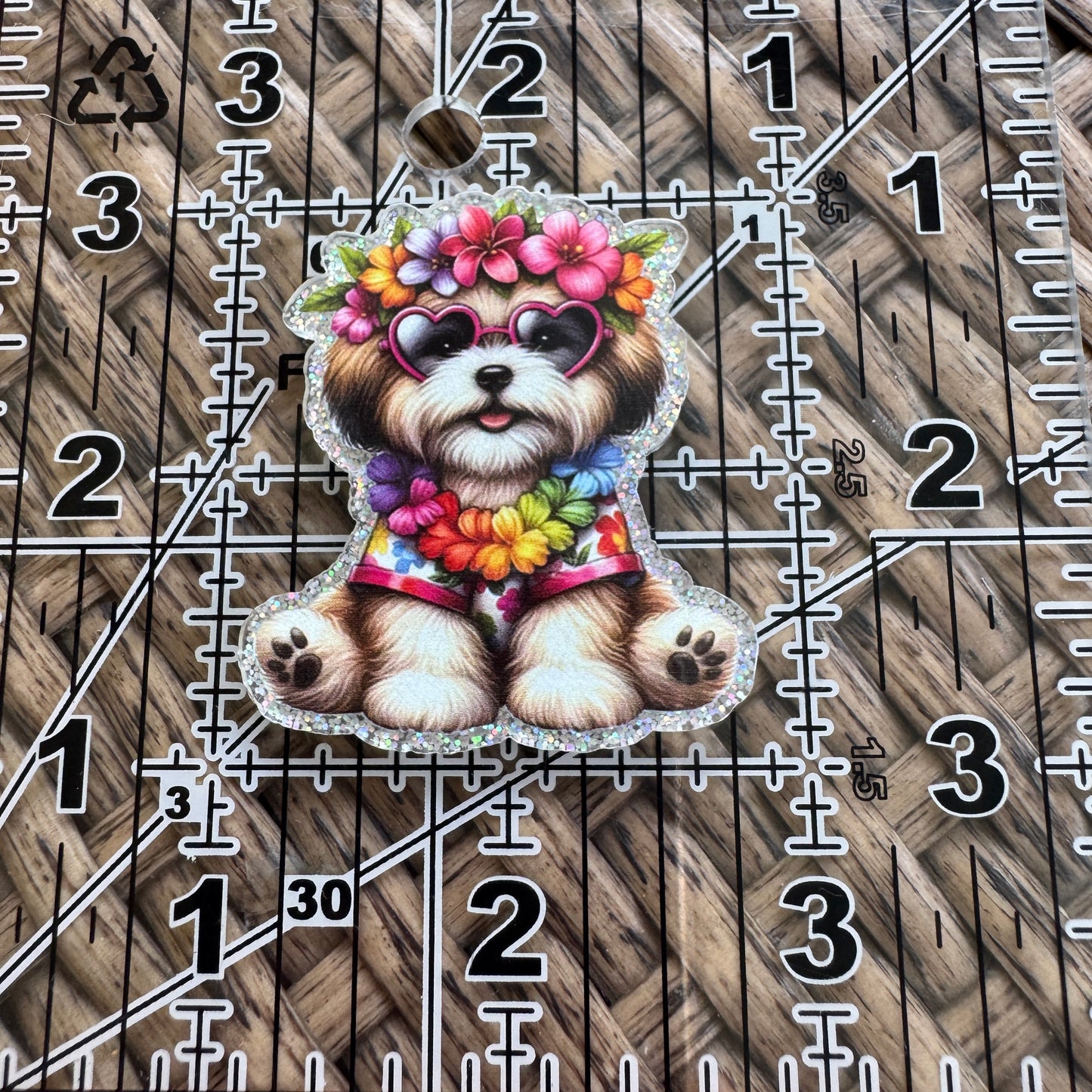 cute dog Glitter Flatback,  Planar, Cabochon, Single Pc