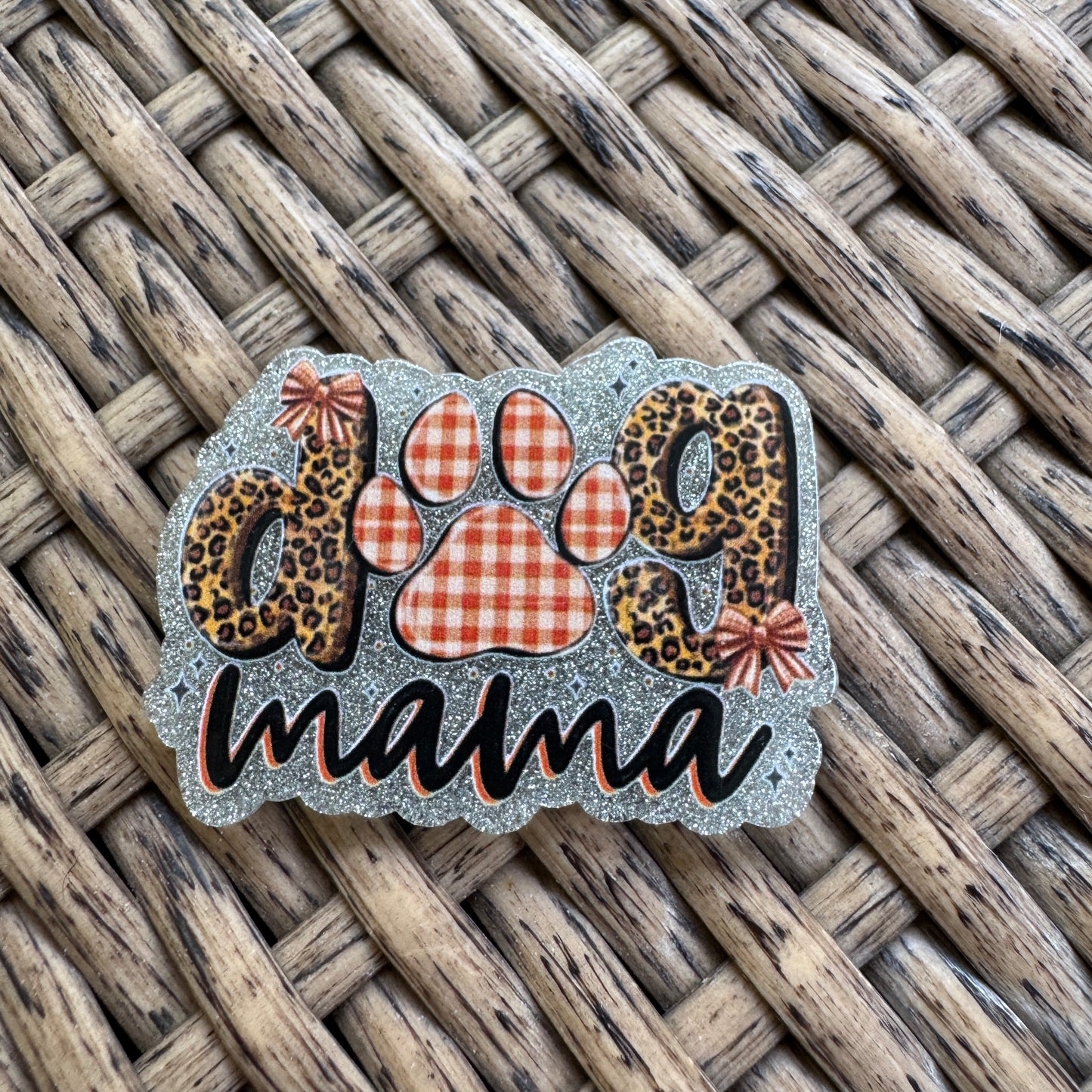 DOG MOM,   Flatback,  Planar, Cabochon, Single Pc