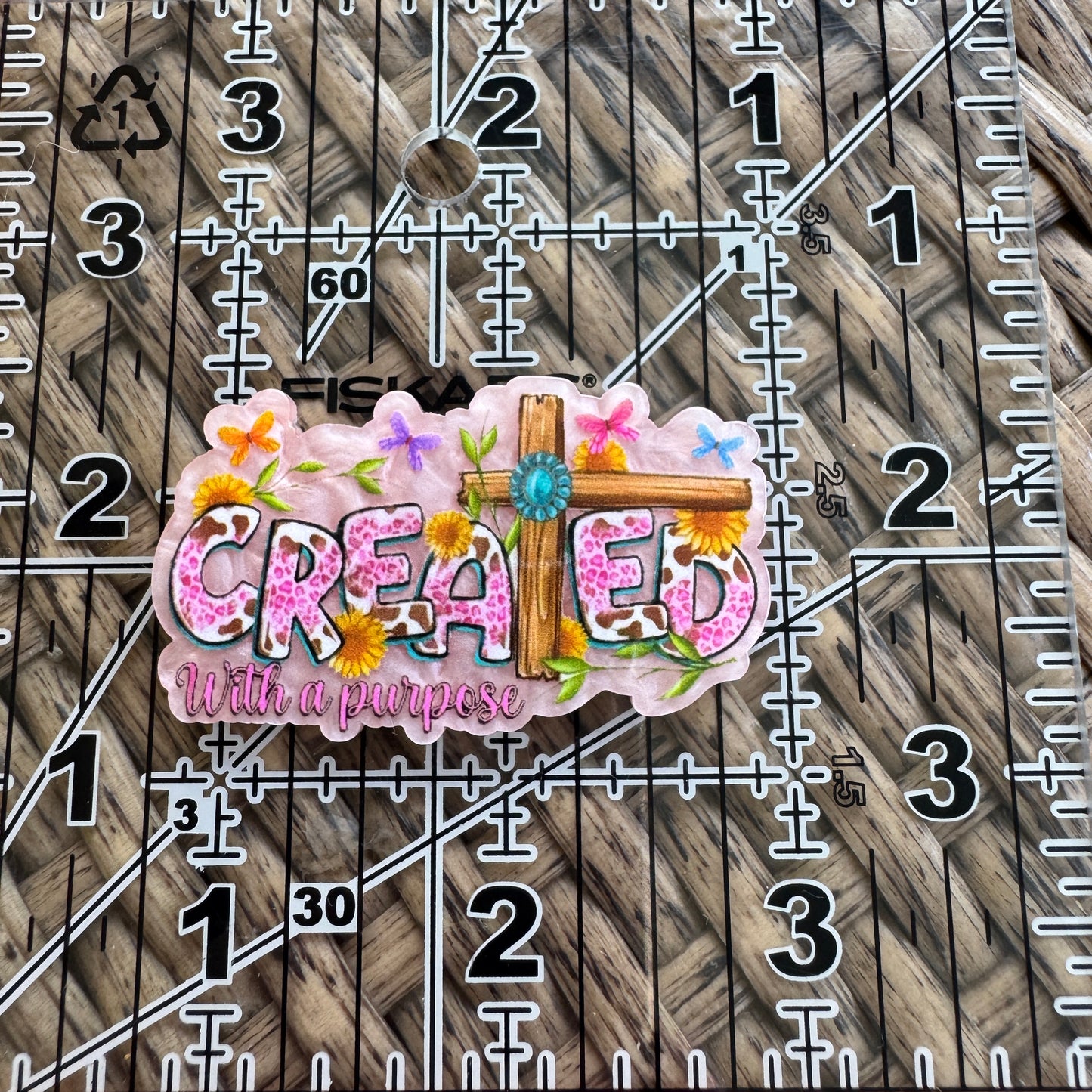 CREATED With a Purpose, Religious,  Flatback,  Planar, Cabochon, Single Pc