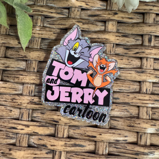 Tom and Jerry Acrylic Flatback,  Planar, Cabochon, Single Pc.