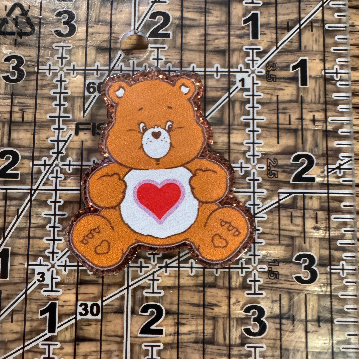 Orange Care Bear Acrylic Flatback,  Planar, Cabochon, Single Pc.