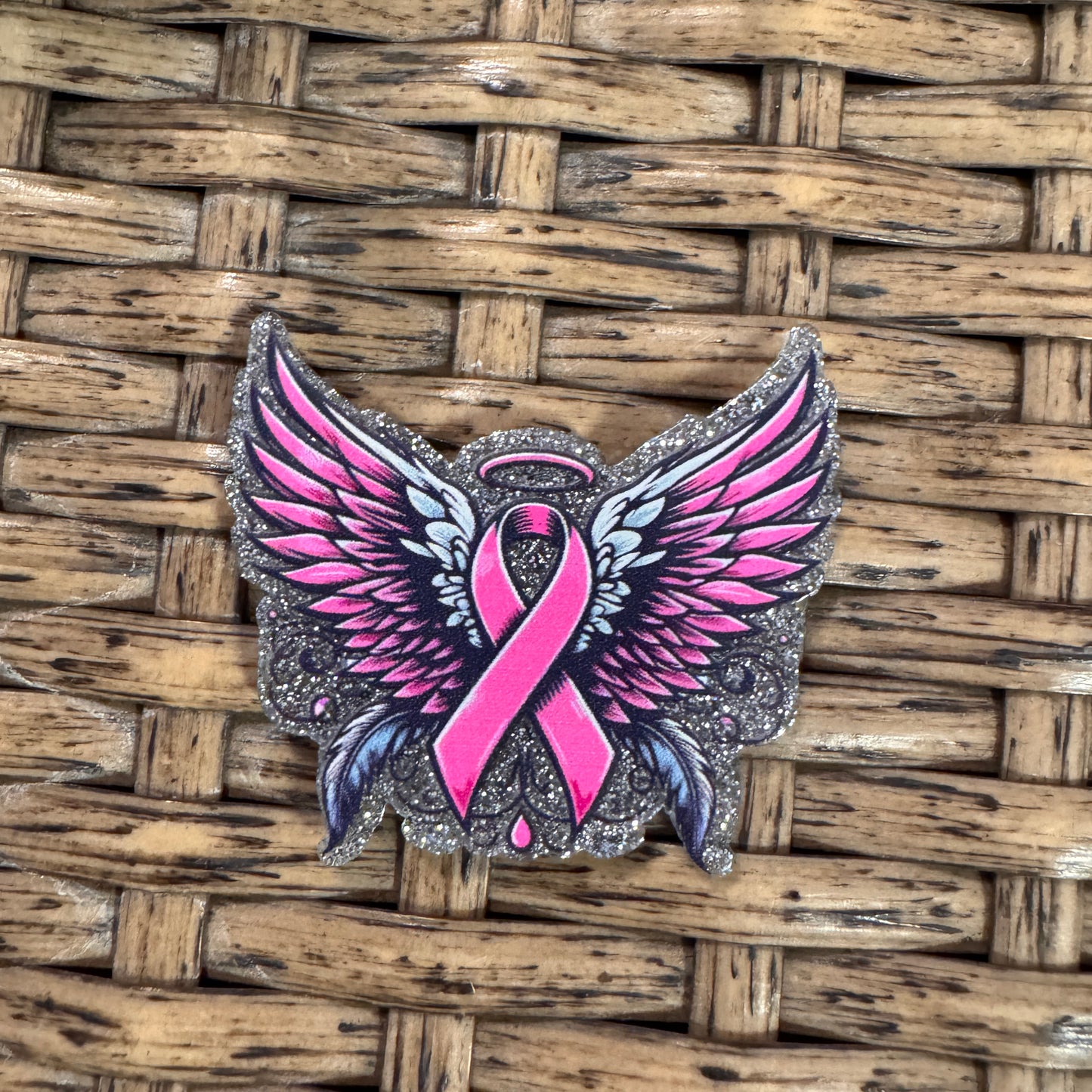 Awareness Ribbon Wings Acrylic Flatback,  Planar, Cabochon, Single Pc.