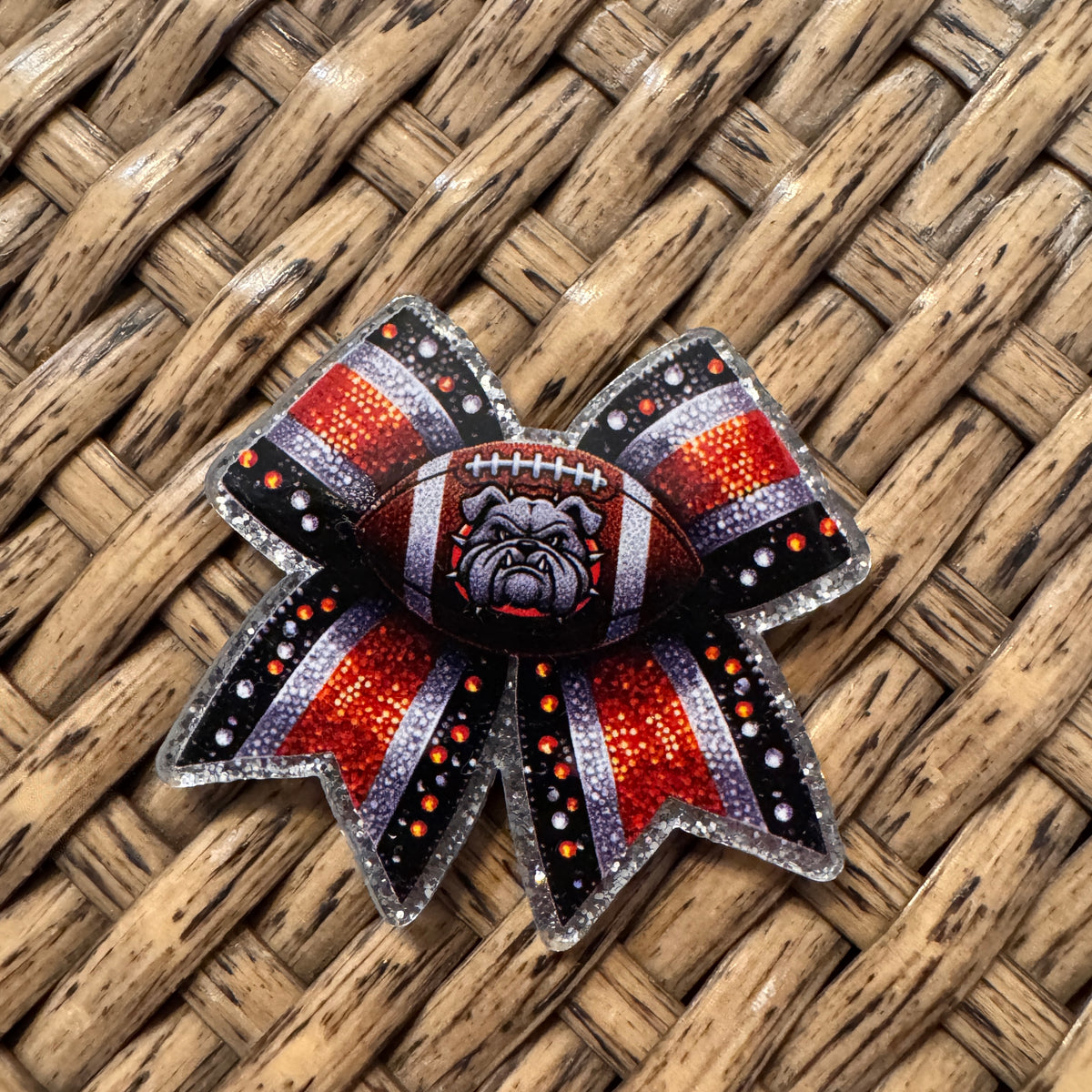 Acrylic Flatback Craft Embellishment - Football Bulldogs