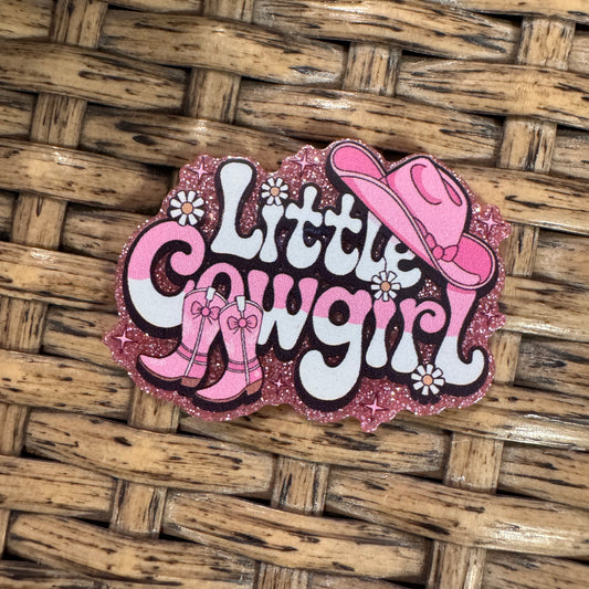 Litte Cowgirl Acrylic Flatback,  Planar, Cabochon, Single Pc.