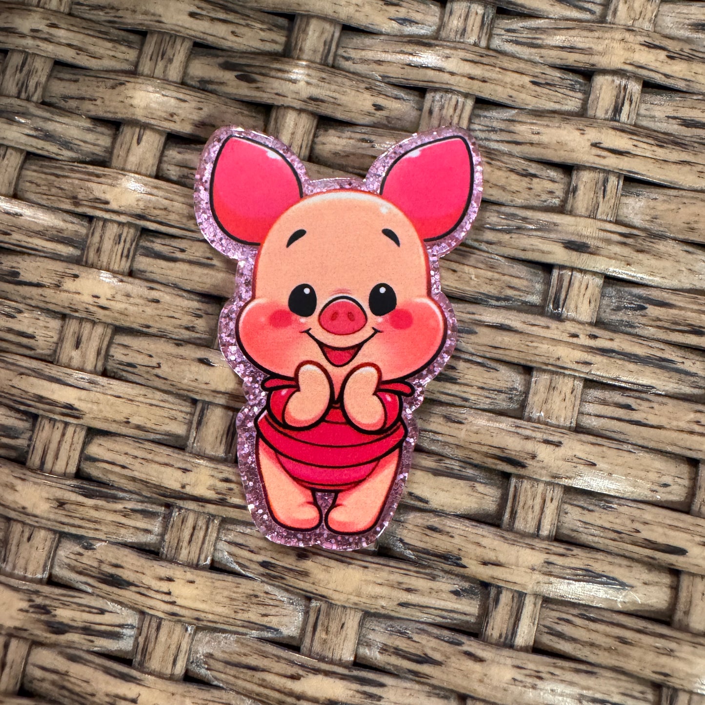 Pigglet Acrylic Flatback,  Planar, Cabochon, Single Pc.