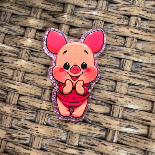 Pigglet Acrylic Flatback,  Planar, Cabochon, Single Pc.