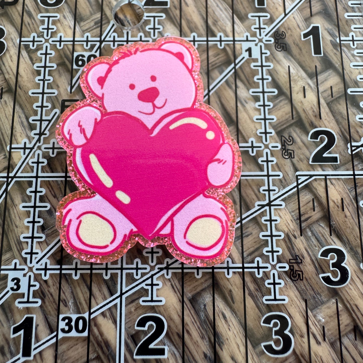 Pink Teddy Bear, Flatback,  Planar, Cabochon, Single Pc