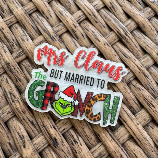 Mrs. Clause But Married to Grinch, Flatback,  Planar, Cabochon, Single Pc