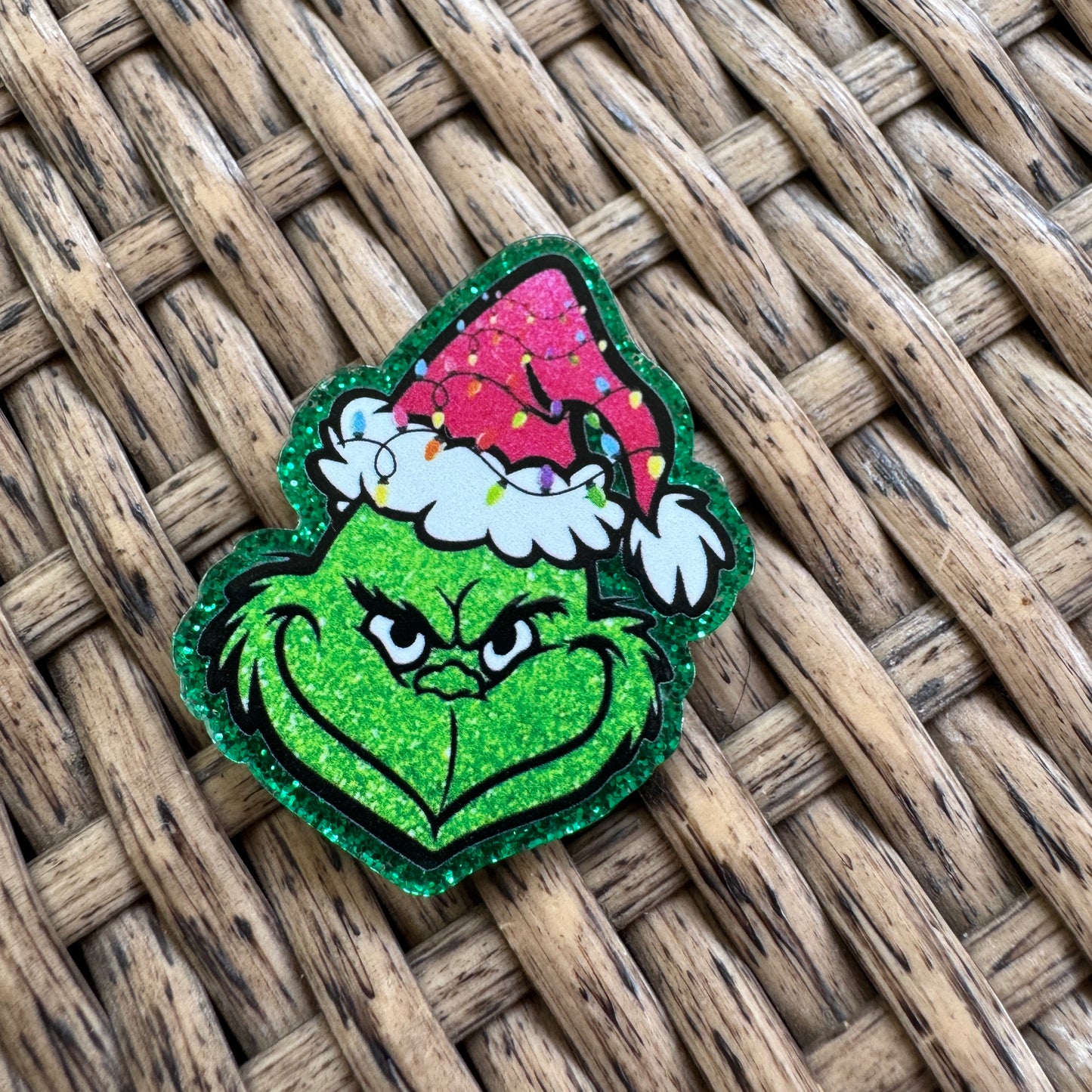 Pink Grinch Hat with Lights, Christmas, Flatback,  Planar, Cabochon, Single Pc