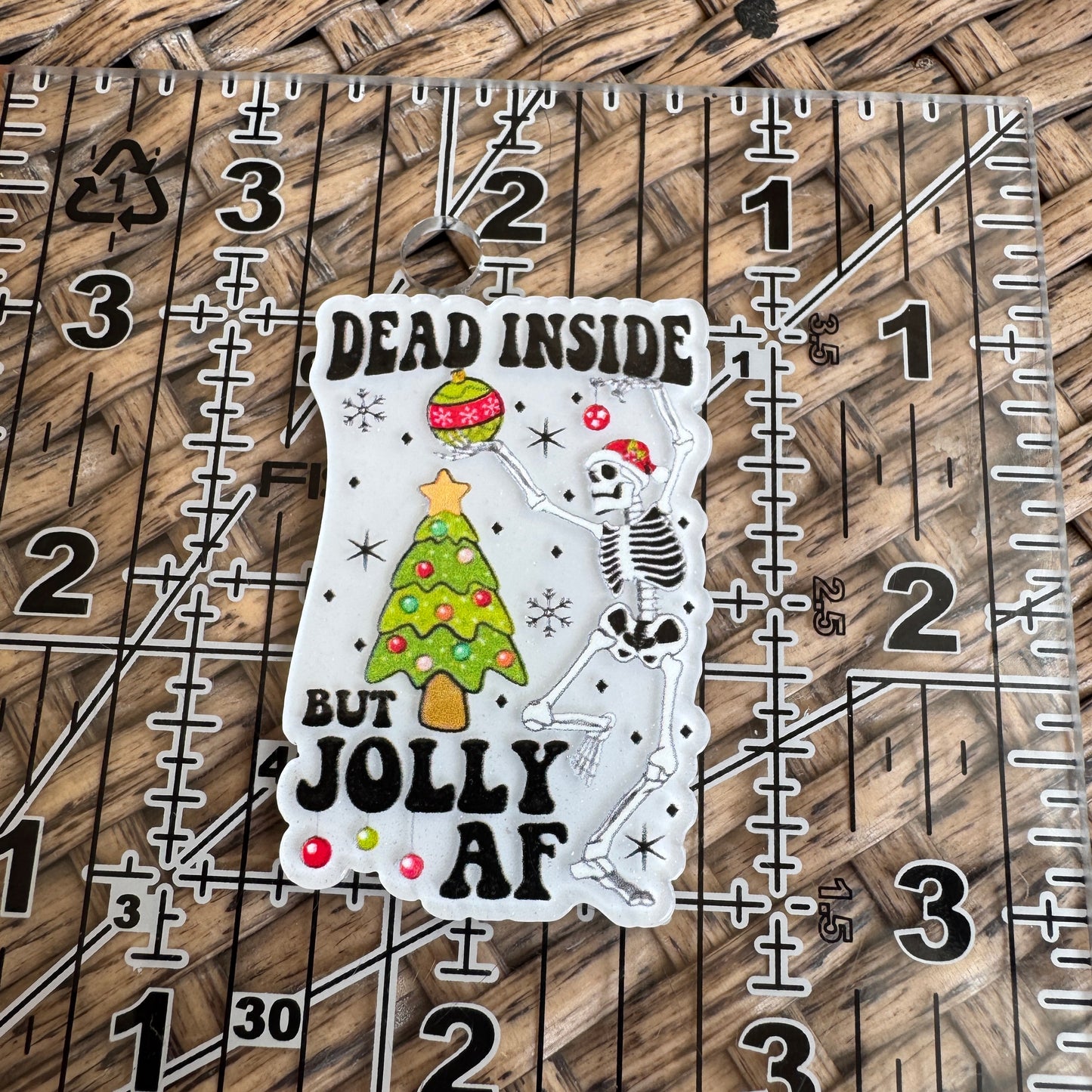Dead Inside But Jolly, Christmas, Flatback,  Planar, Cabochon, Single Pc