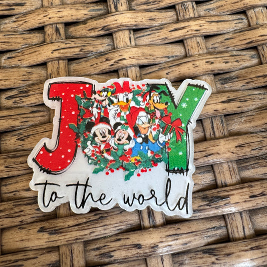 Mickey Joy to the World,  Christmas, Flatback,  Planar, Cabochon, Single Pc