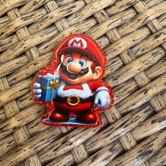 Mario Christmas,   Christmas, Flatback,  Planar, Cabochon, Single Pc