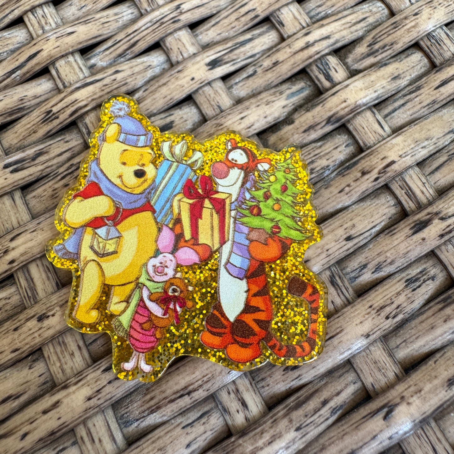 Pooh Bear and Friends Christmas, Christmas, Flatback,  Planar, Cabochon, Single Pc