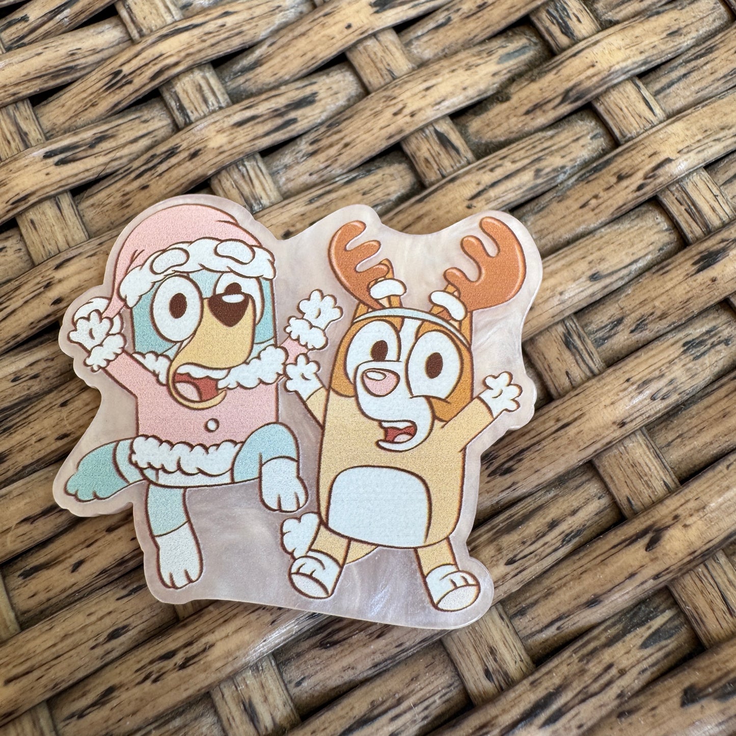 Winter Bluey, Christmas, Flatback,  Planar, Cabochon, Single Pc