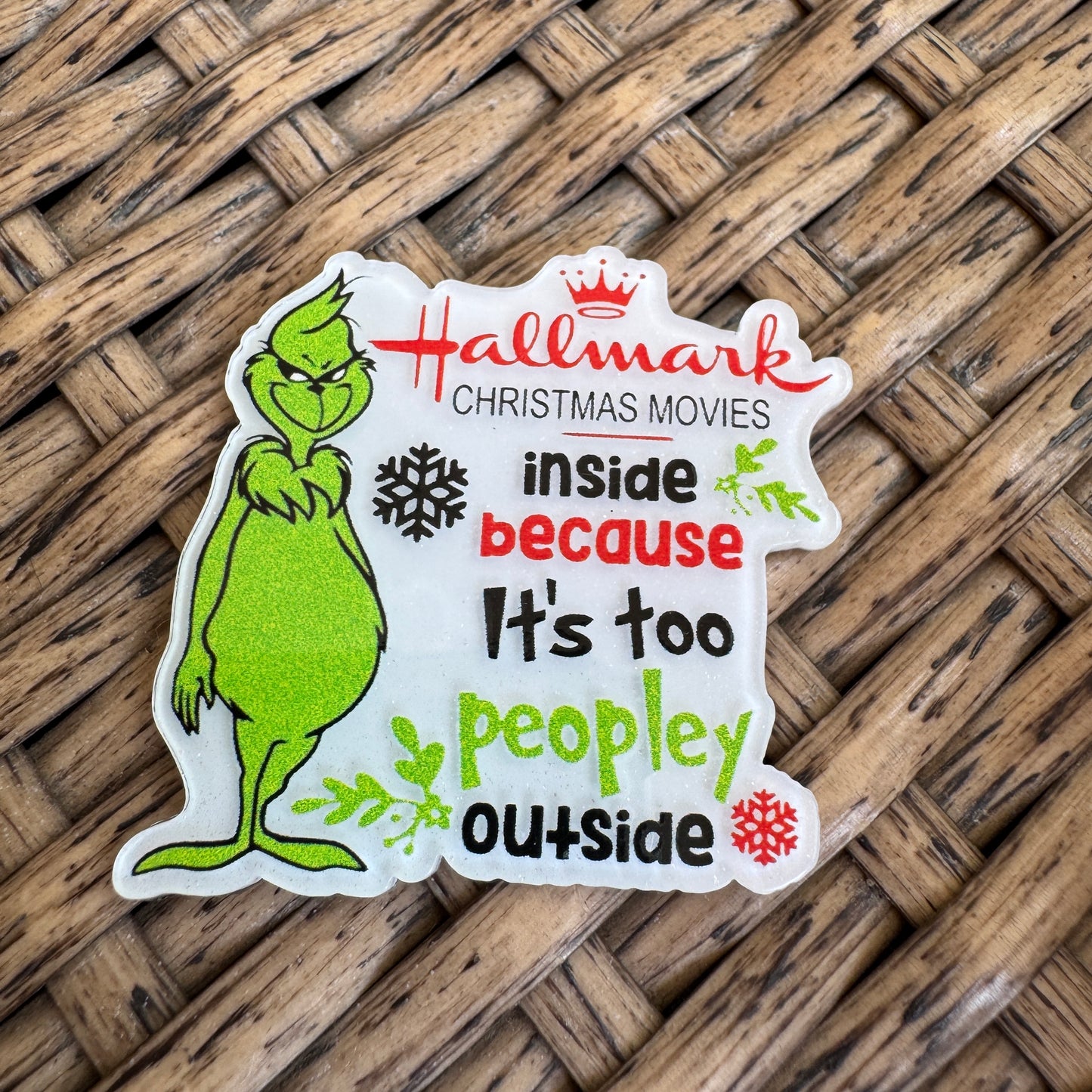 Halmark Movies Grinch,  Christmas, Flatback,  Planar, Cabochon, Single Pc