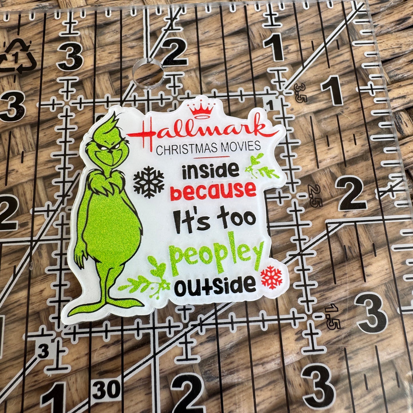 Halmark Movies Grinch,  Christmas, Flatback,  Planar, Cabochon, Single Pc