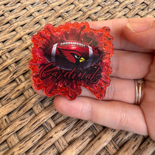 Football, Arizona Cardinals,  Flatback,  Planar, Cabochon, Single Pc