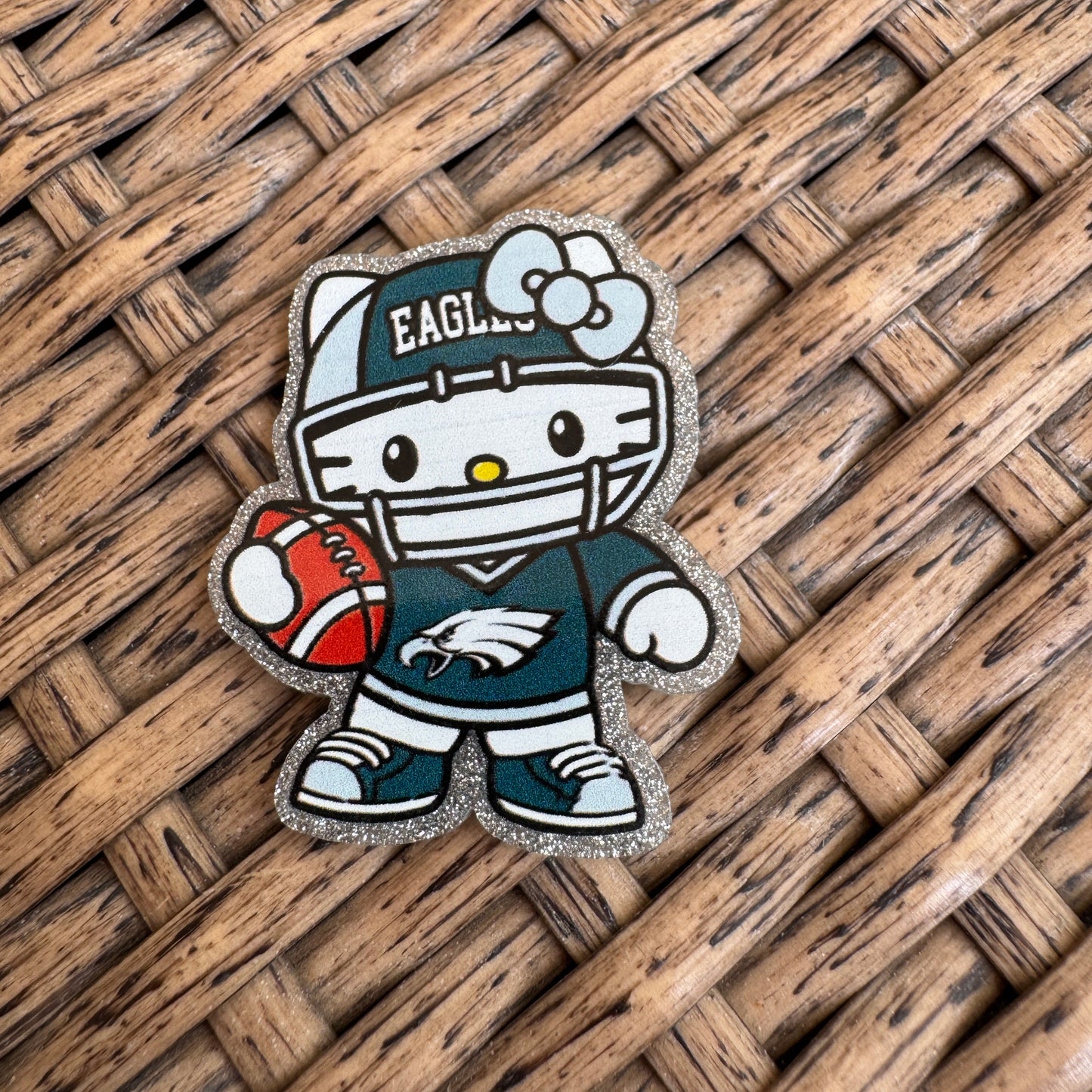 Football, Hello Kitty Philadelphia Eagles, Flatback,  Planar, Cabochon, Single Pc