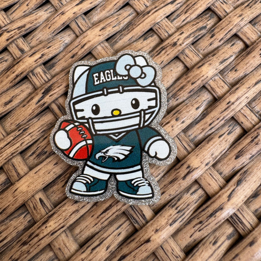 Football, Hello Kitty Philadelphia Eagles, Flatback,  Planar, Cabochon, Single Pc