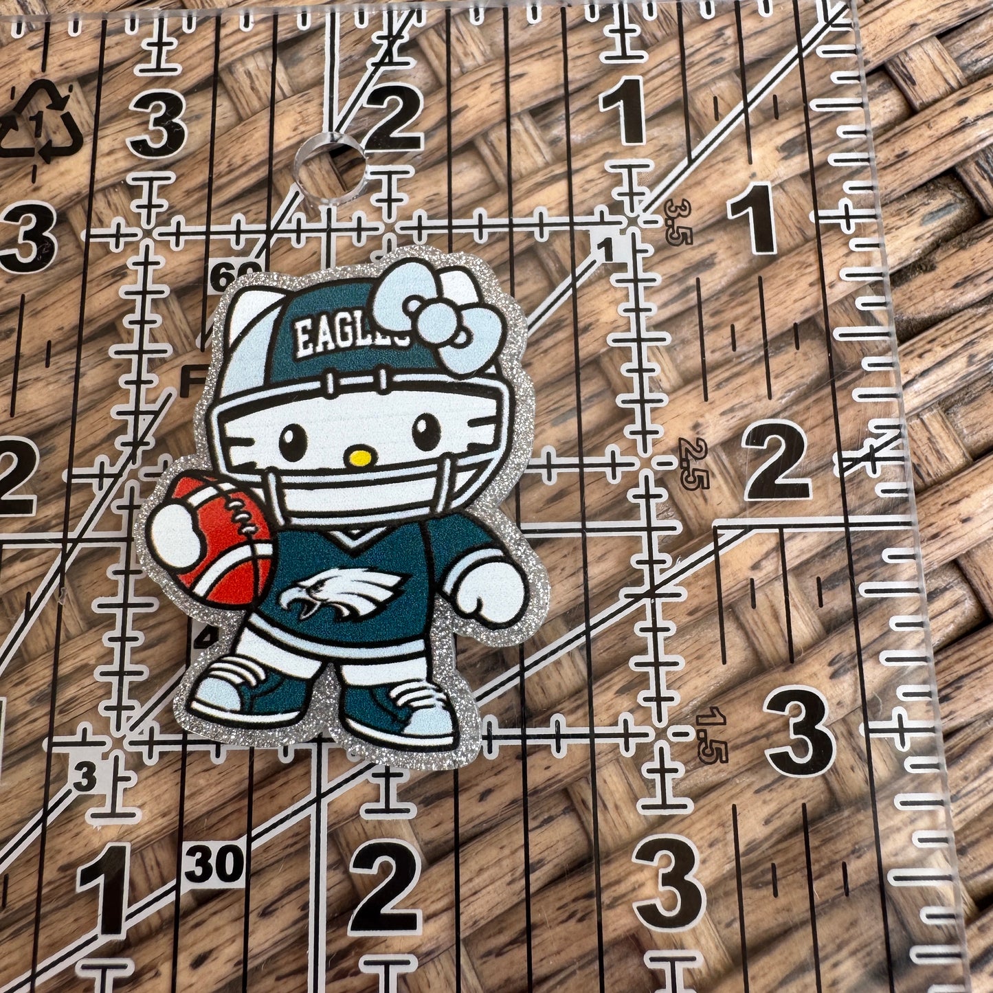 Football, Hello Kitty Philadelphia Eagles, Flatback,  Planar, Cabochon, Single Pc