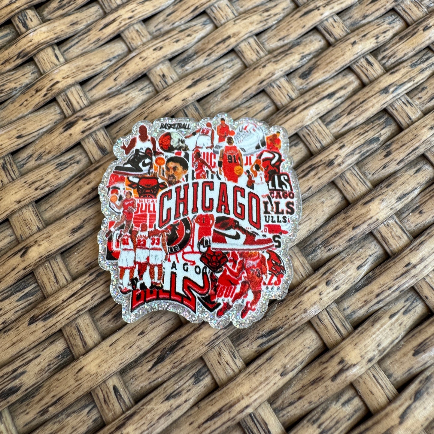 Basketball, Chicabo Bulls, Flatback, Planar, Cabochon, Single Pc