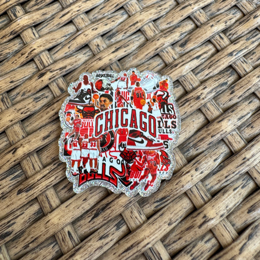 Basketball, Chicabo Bulls, Flatback, Planar, Cabochon, Single Pc