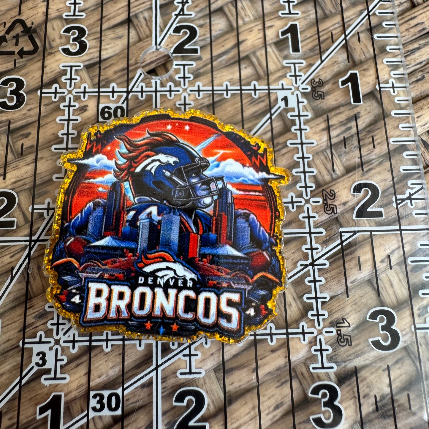 Football, Denver Broncos, Flatback, Planar, Cabochon, Single Pc