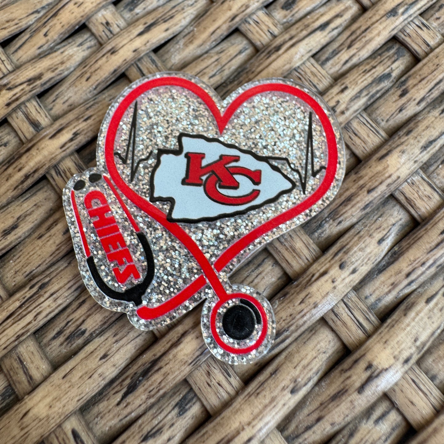 Football, Kansas City Chiefs, Medical, Flatback, Planar, Cabochon, Single Pc