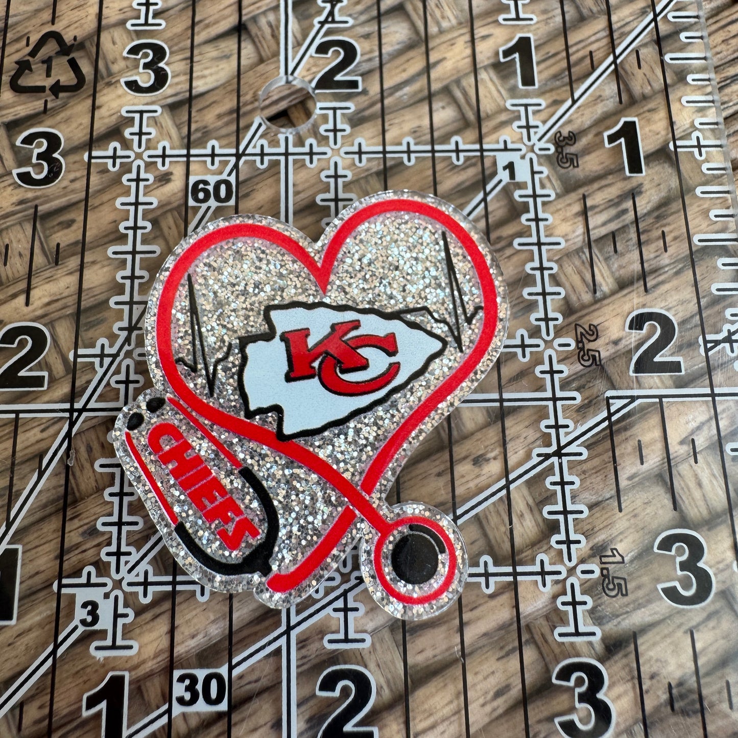 Football, Kansas City Chiefs, Medical, Flatback, Planar, Cabochon, Single Pc