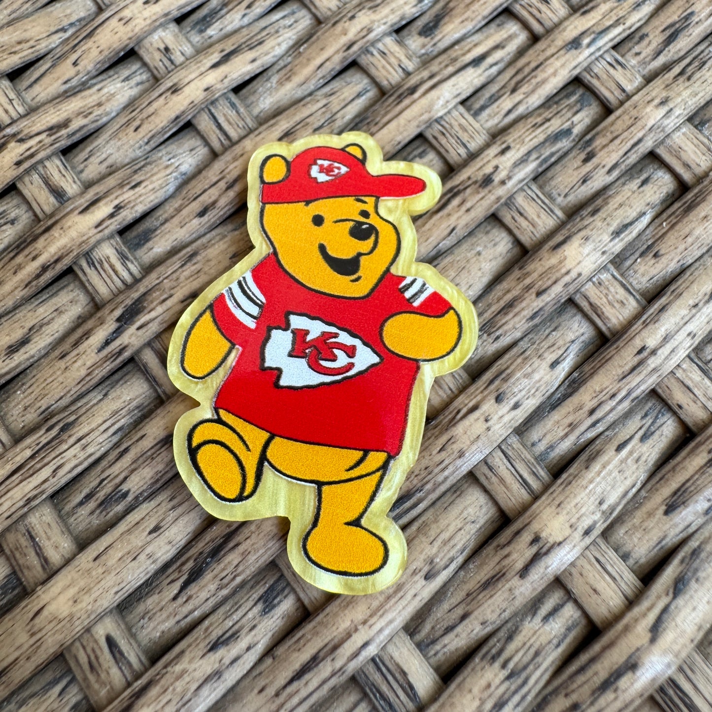 Football, Pooh Bear, KC Chiefs,  Medical, Flatback, Planar, Cabochon, Single Pc