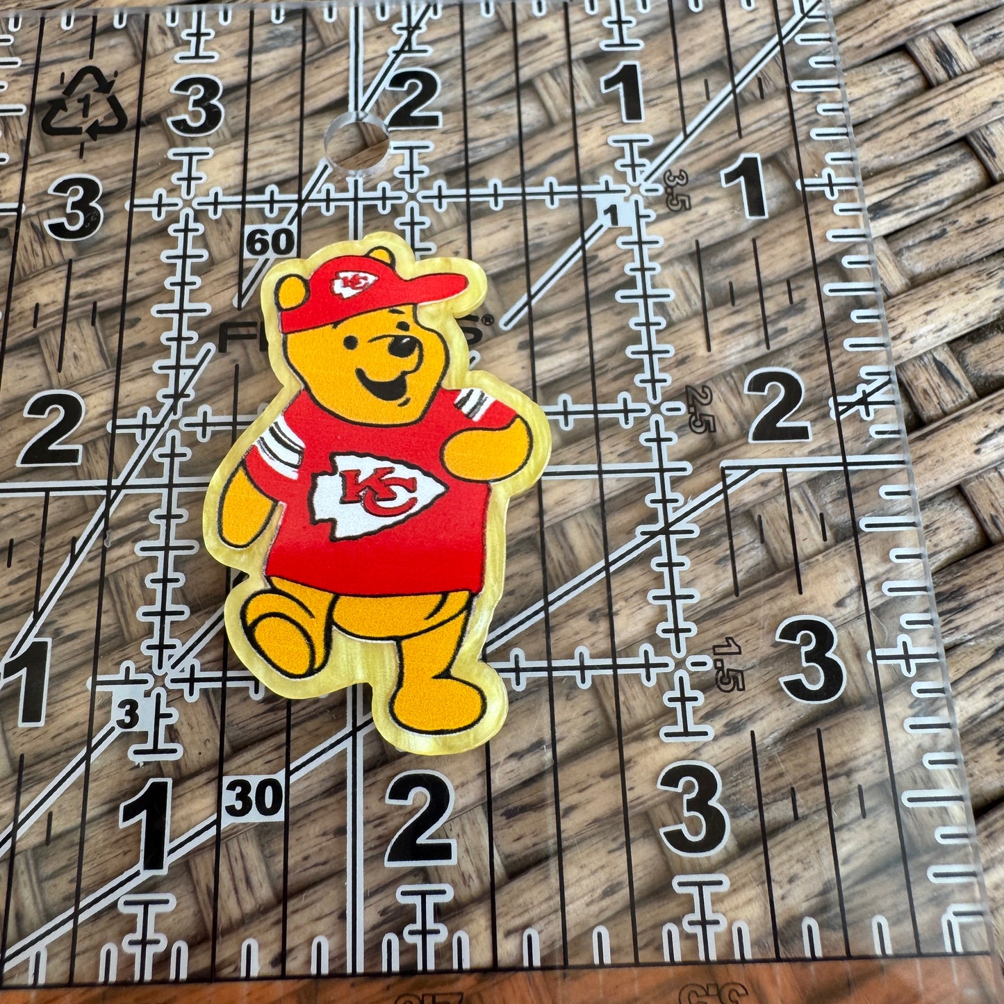 Football, Pooh Bear, KC Chiefs,  Medical, Flatback, Planar, Cabochon, Single Pc