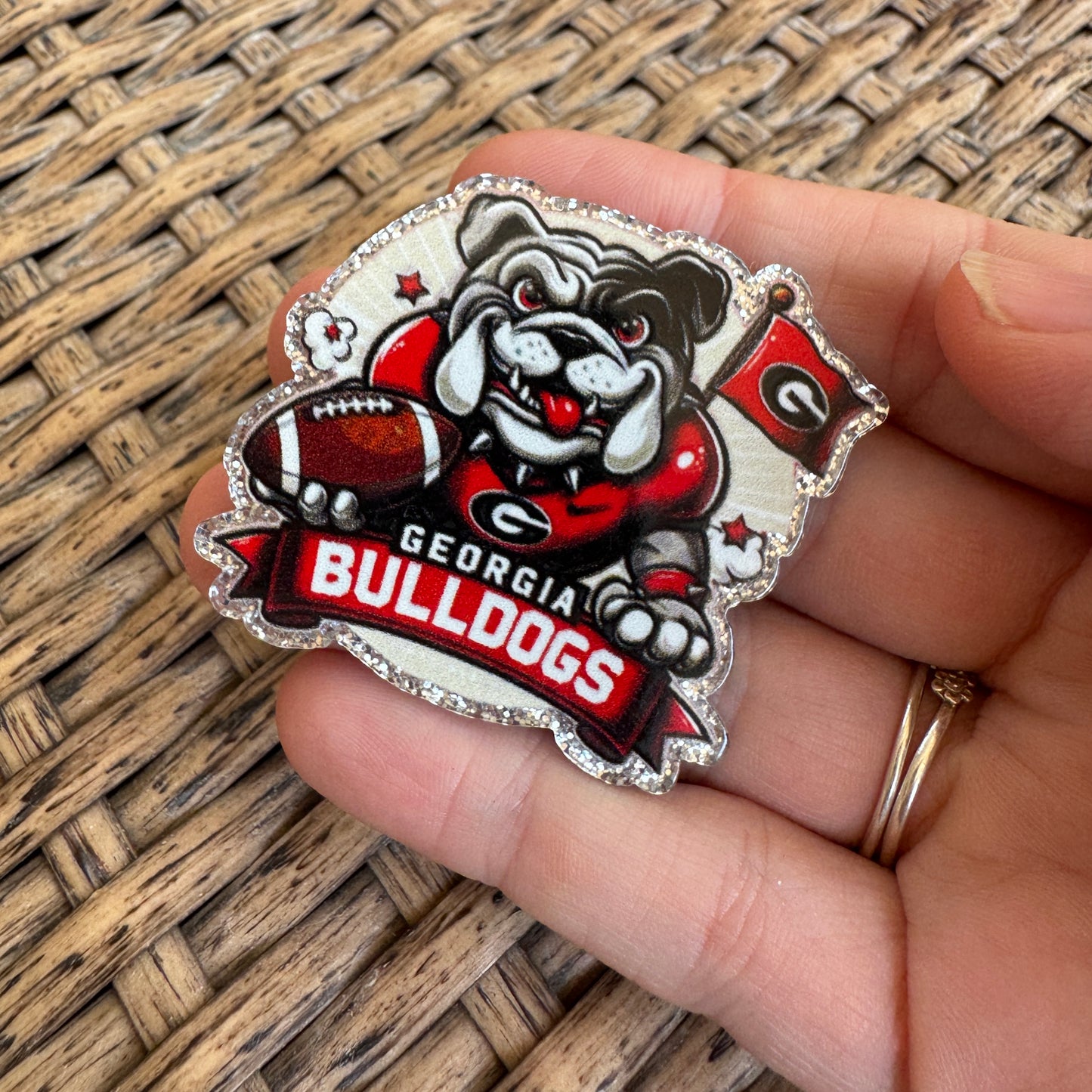 Georgia Bulldogs, Football, Planar, Cabochon, Single Pc.