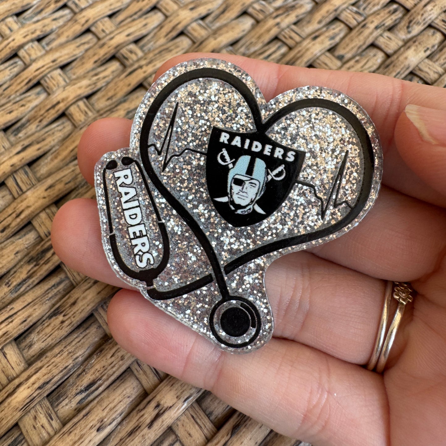 Raiders, MEDICAL,  Football, Planar, Cabochon, Single Pc.