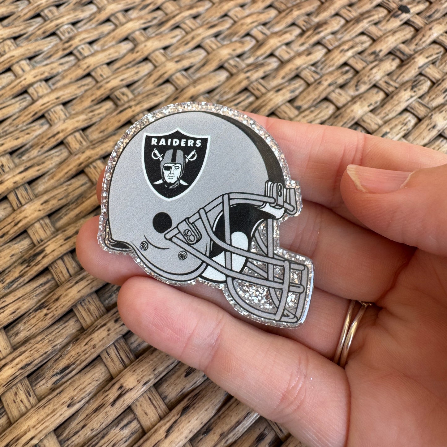 RAIDERS, Football, Planar, Cabochon, Single Pc.