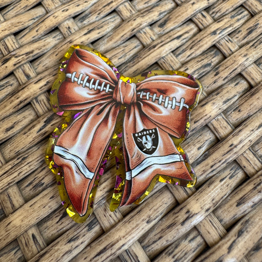 Flatback RAIDERS, Football Bow, Planar, Cabochon, Single Pc.