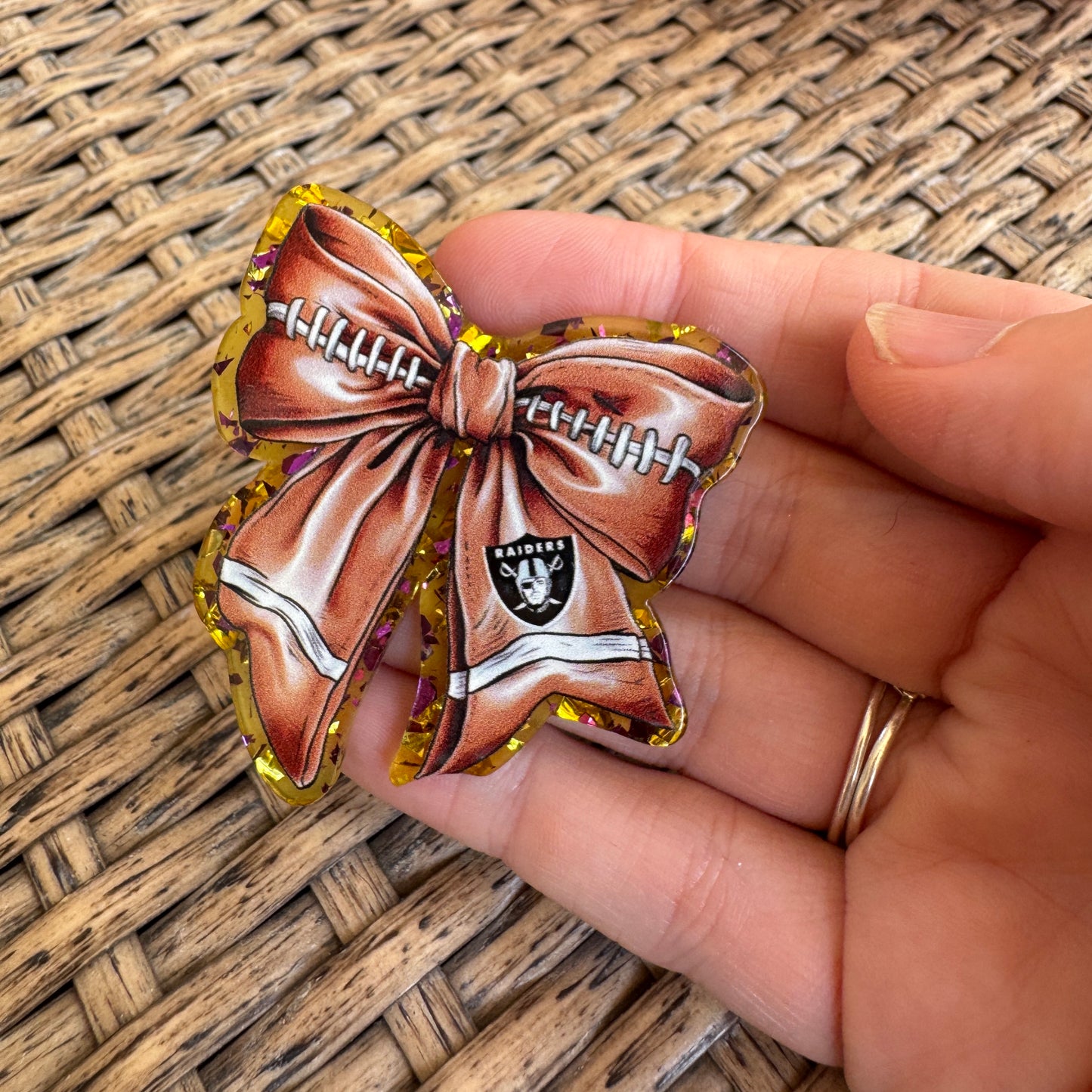 Flatback RAIDERS, Football, Planar, Cabochon, Single Pc.