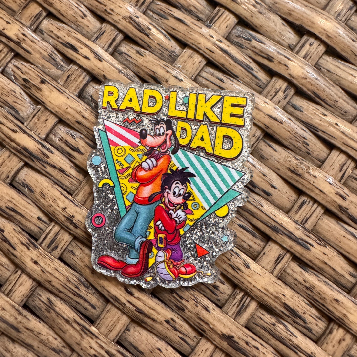 Rad Like Dad Goofy Acrylic Flatback,  Planar, Cabochon, Single Pc