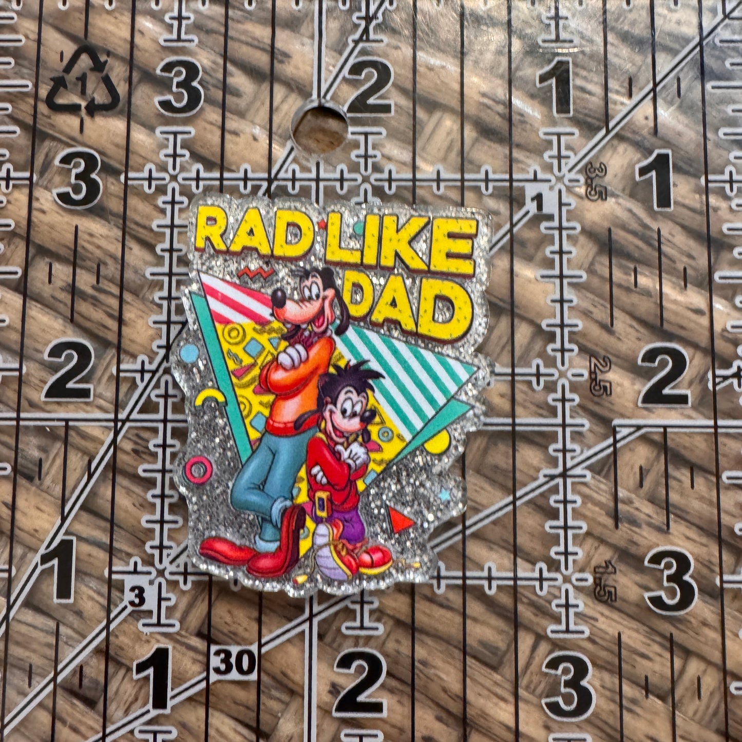 Rad Like Dad Goofy Acrylic Flatback,  Planar, Cabochon, Single Pc