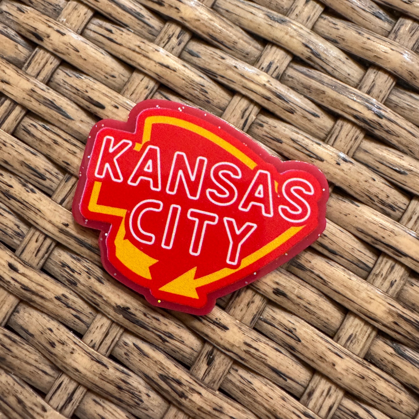 KC Chiefs  Acrylic Flatback,  Planar, Cabochon, Single Pc