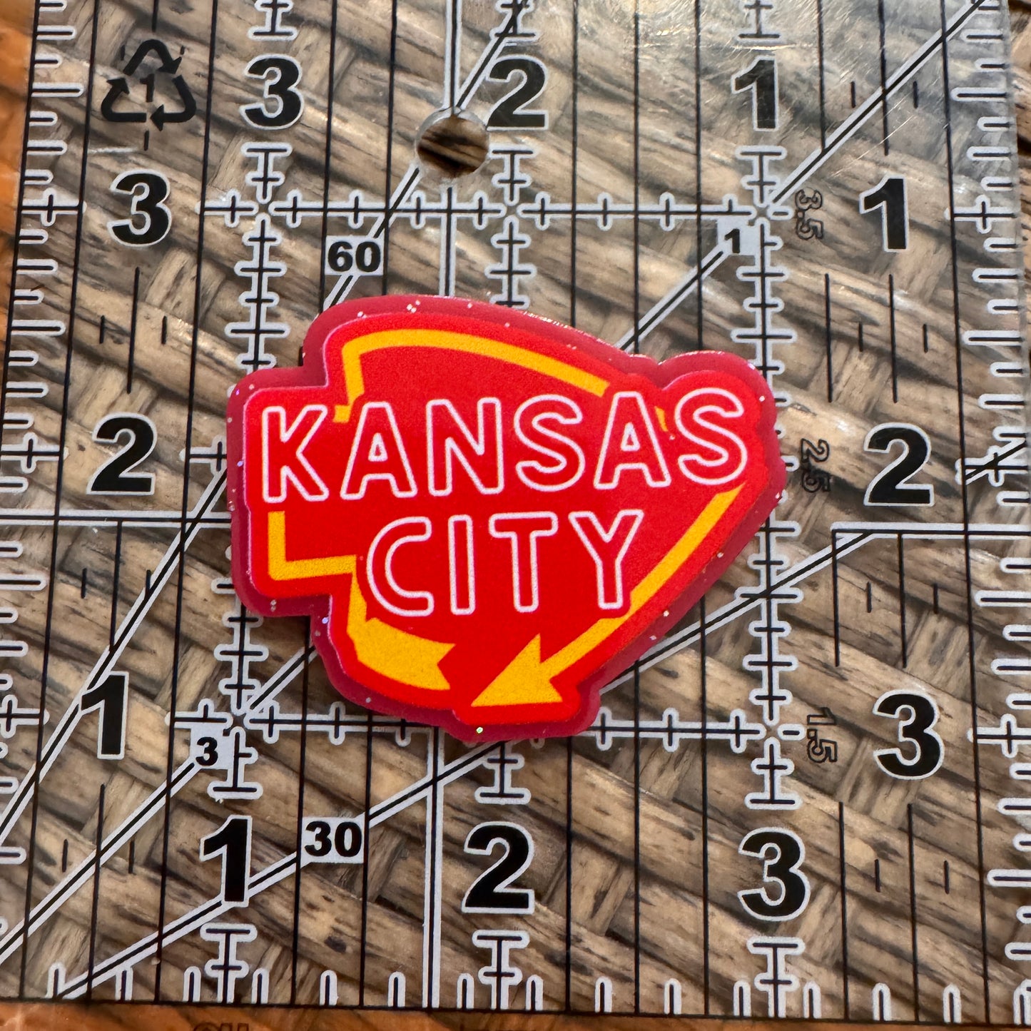 KC Chiefs  Acrylic Flatback,  Planar, Cabochon, Single Pc