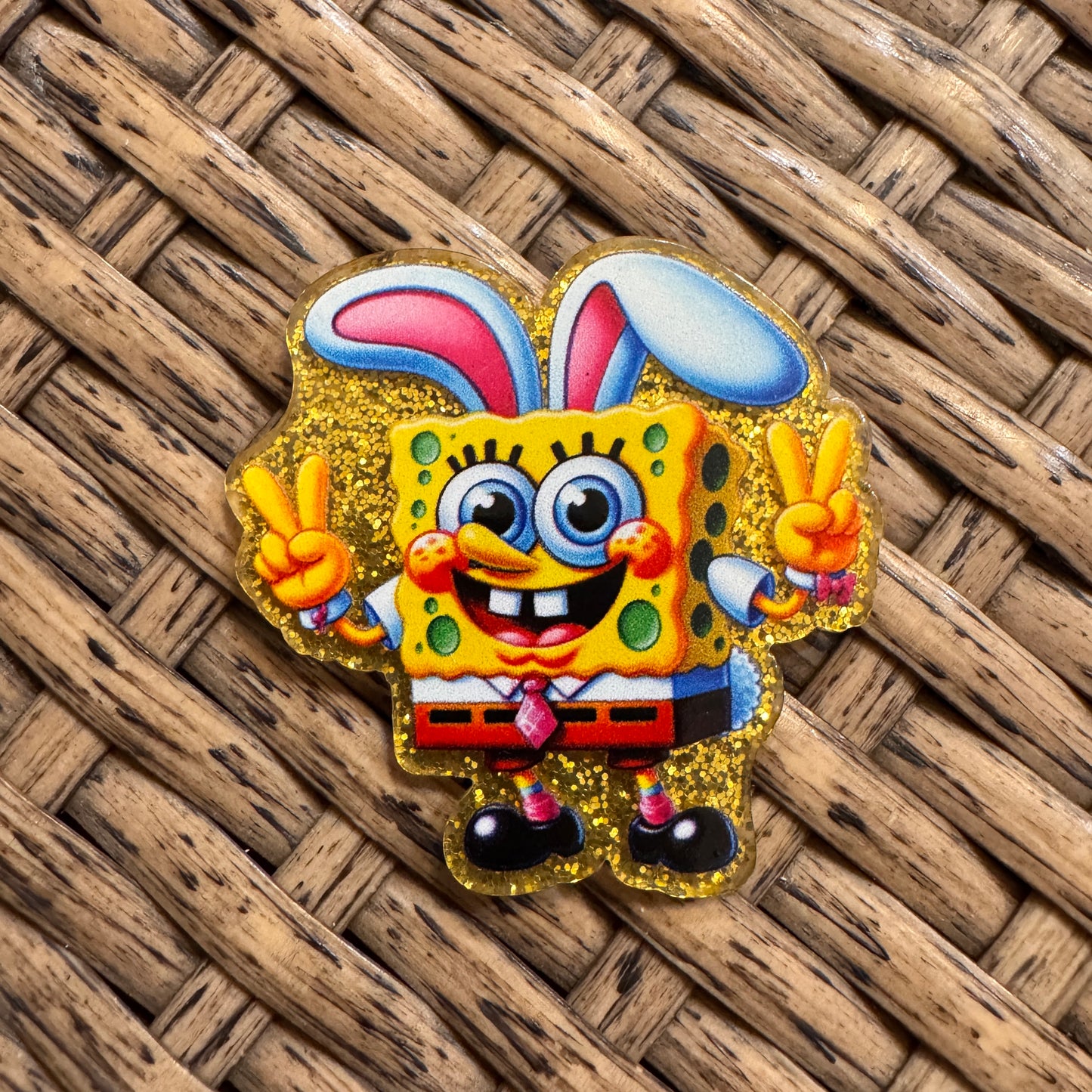 Easter Spongebob Acrylic Flatback,  Planar, Cabochon, Single Pc