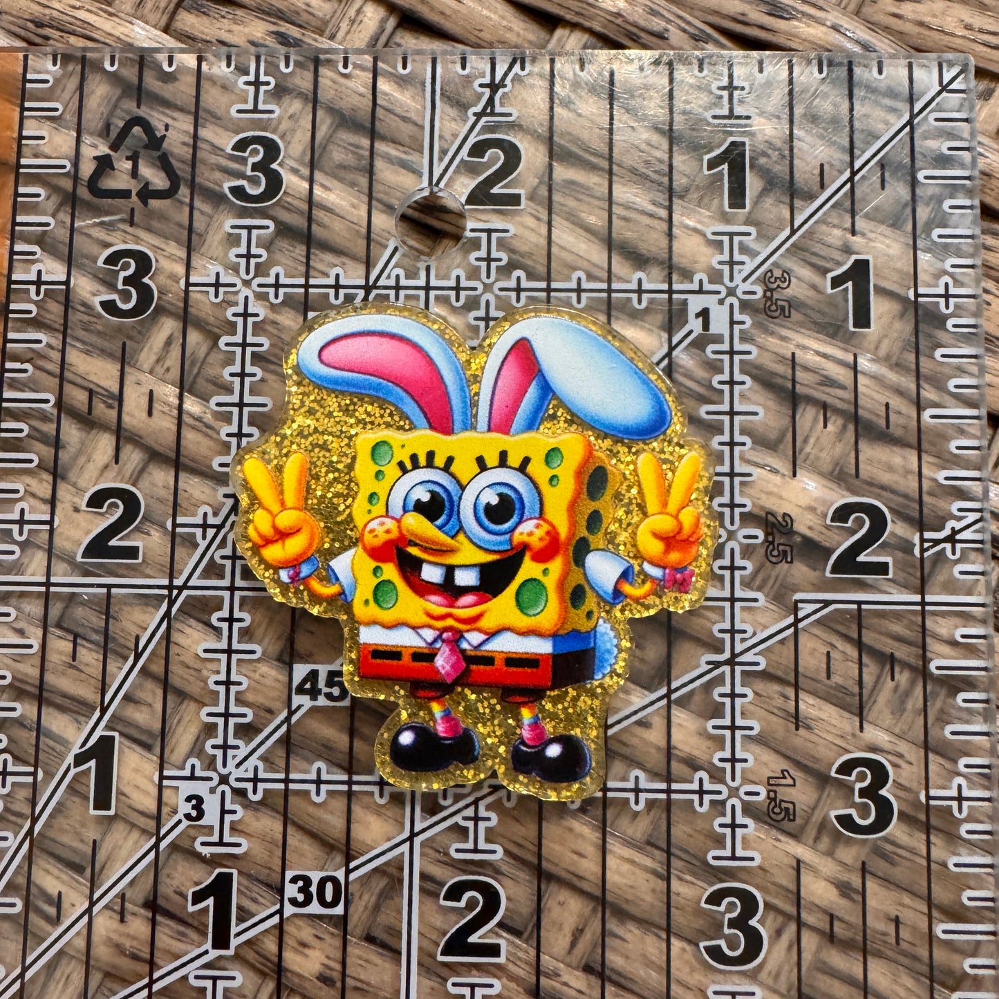 Easter Spongebob Acrylic Flatback,  Planar, Cabochon, Single Pc