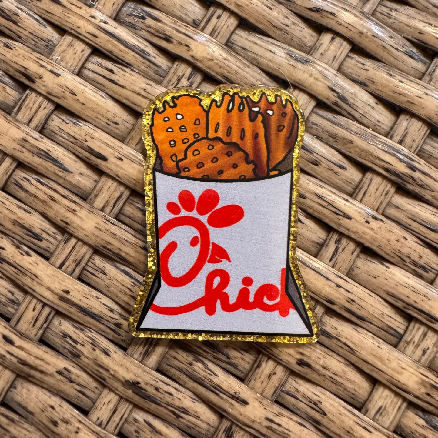 Chick F La Fries Acrylic Flatback,  Planar, Cabochon, Single Pc
