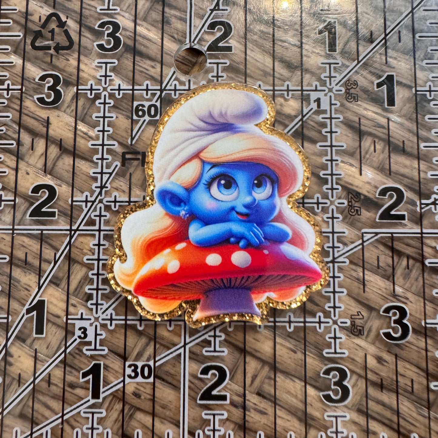Girl Smurf Acrylic Flatback,  Planar, Cabochon, Single Pc