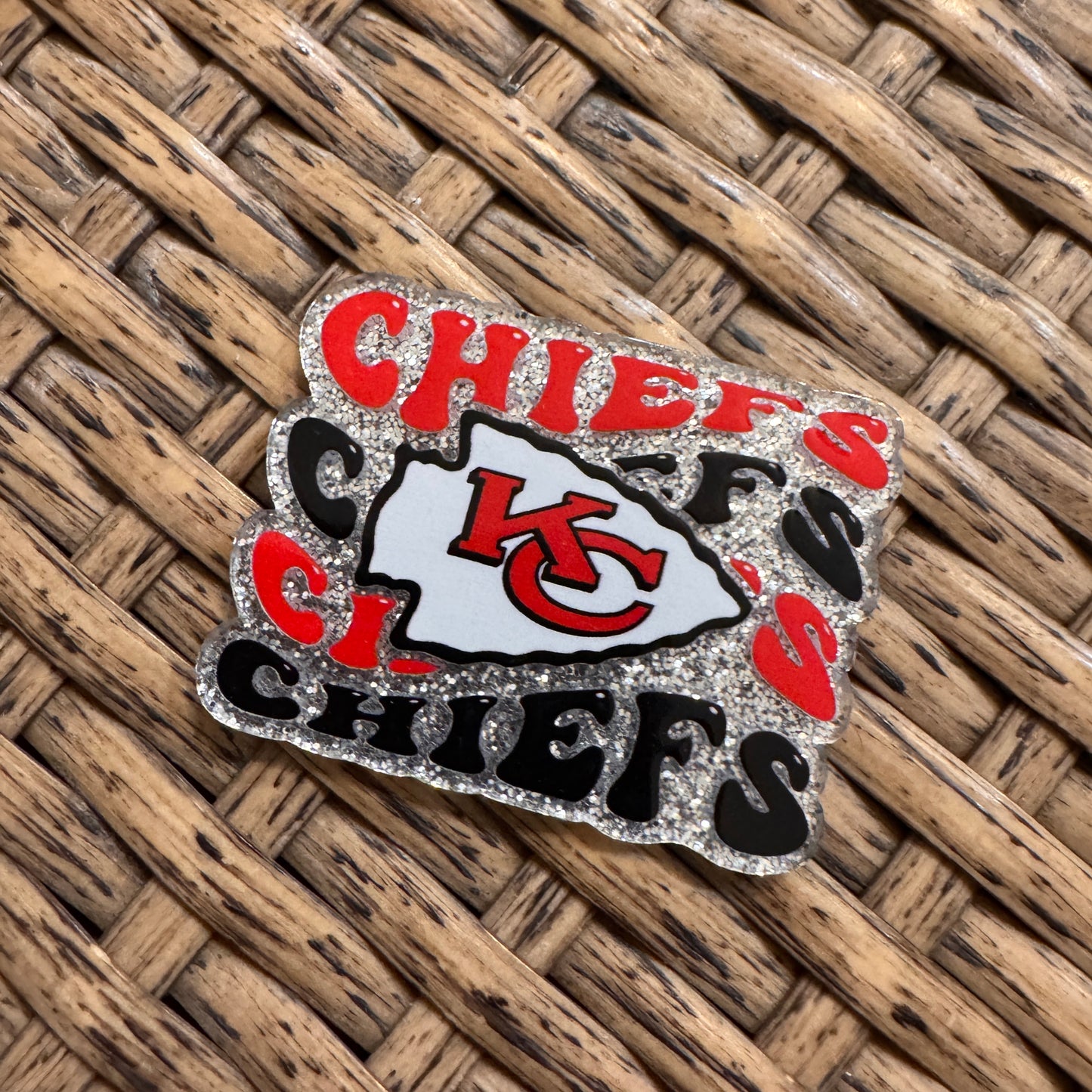 KC Chiefs Acrylic Flatback,  Planar, Cabochon, Single Pc