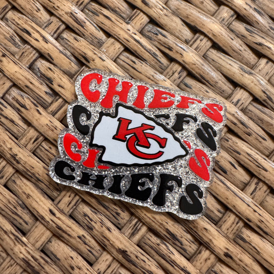 KC Chiefs Acrylic Flatback,  Planar, Cabochon, Single Pc