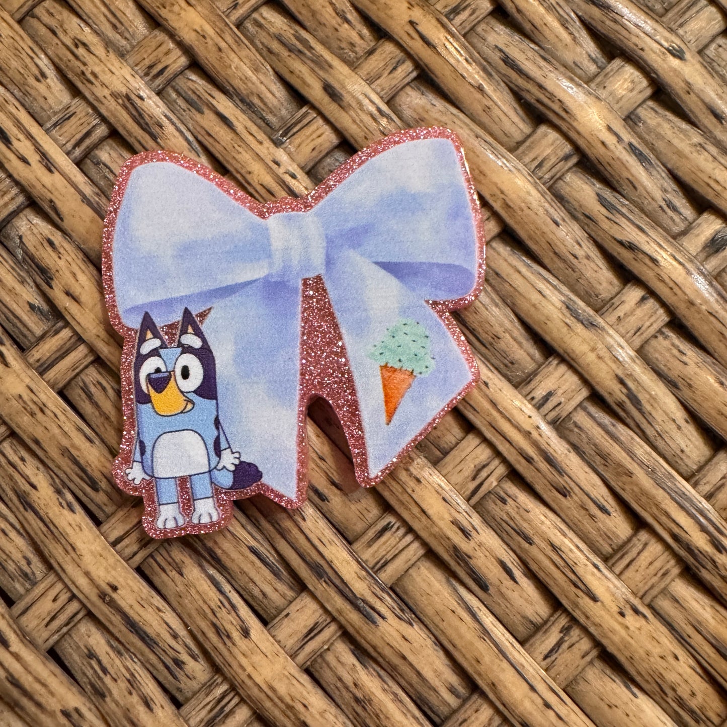 Bluey Bow  Flatback,  Planar, Cabochon, Single Pc