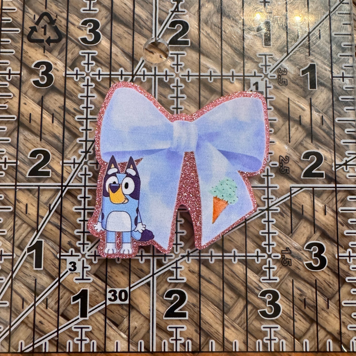 Bluey Bow  Flatback,  Planar, Cabochon, Single Pc