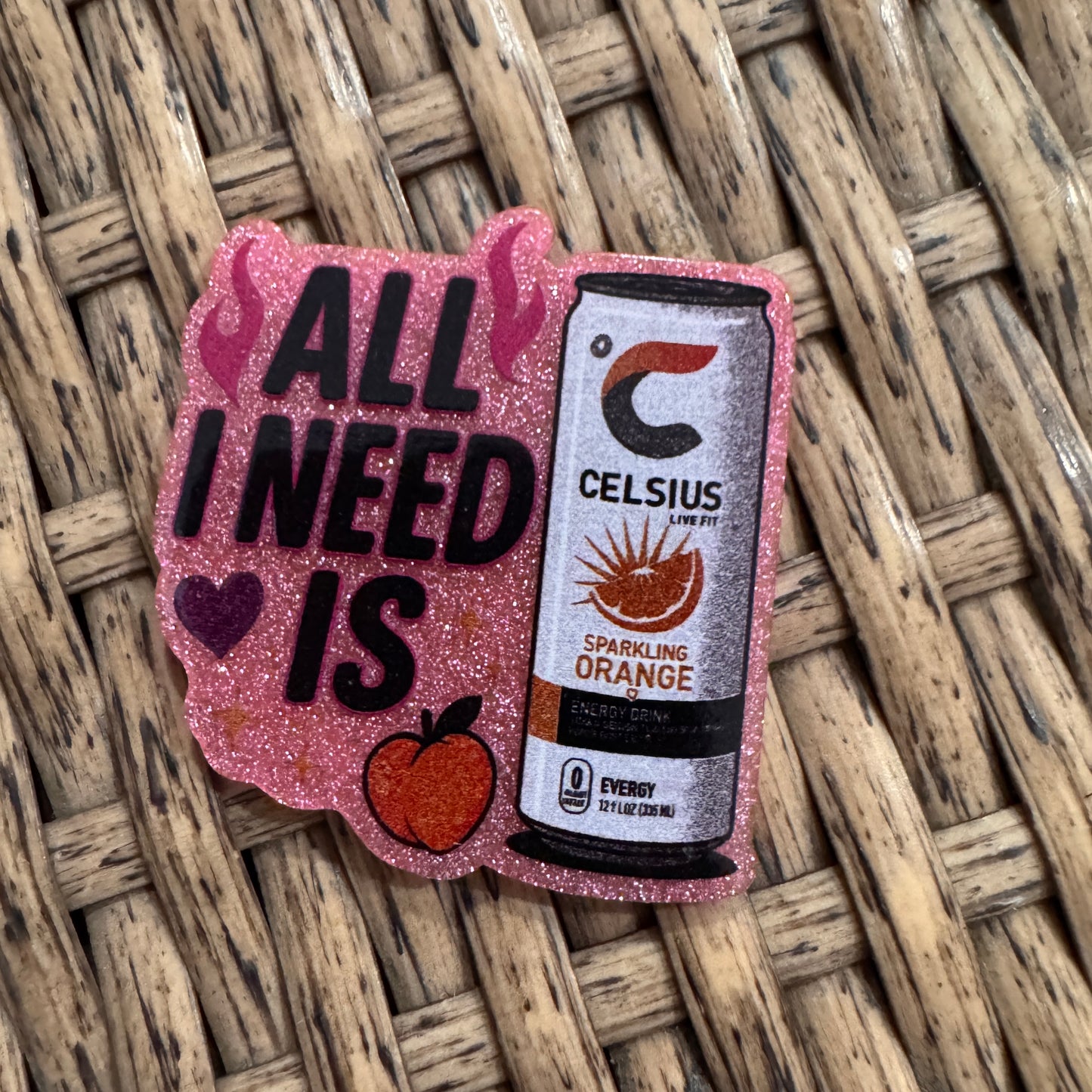 Celsius drink Flatback,  Planar, Cabochon, Single Pc